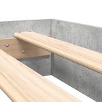 vidaXL Lit Bibliothèque Gris Béton 100x200 cm Bois d'ingénierie