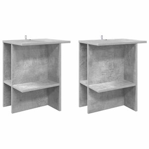 vidaXL Table basse 2 Pièces Gris béton 40 x 30 x 49 cm Bois d'ingénierie