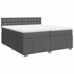 vidaXL Sommier à lattes de lit avec matelas Gris foncé 200x200cm Tissu