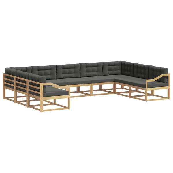 vidaXL Ensemble de canapés d'extérieur 9 Pièces Blanc et anthracite