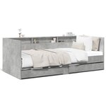 vidaXL Lit de jour avec tiroirs sans matelas gris béton 90x190 cm
