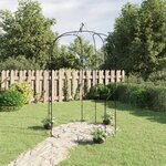 vidaXL Arche de jardin Noir Ø180x255 cm Acier