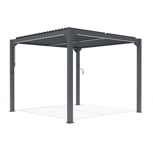 Pergola bioclimatique led sydney gris aluminium 3x3m