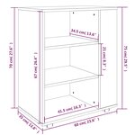 vidaXL Armoire roulante Chêne fumé 60x35x75 cm Bois d'ingénierie
