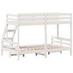 vidaXL Lit superposé 90x200/120x200 cm blanc bois de pin massif