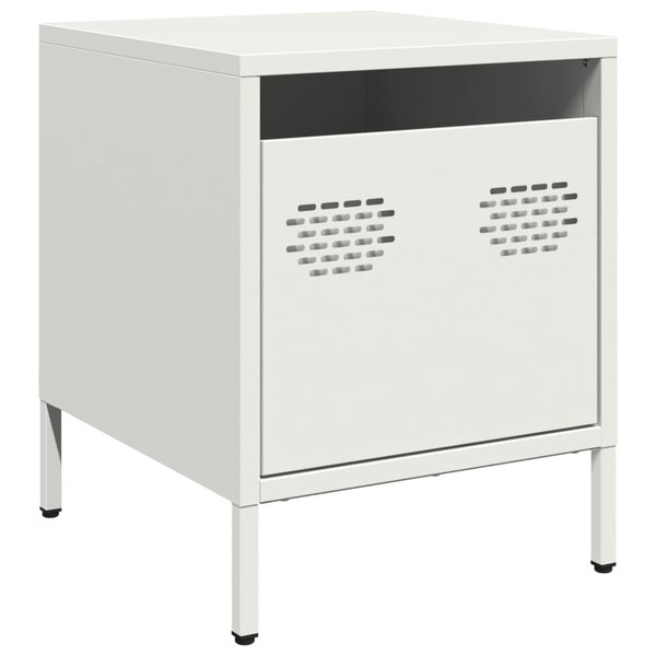 vidaXL Table de chevet blanc 35x39x43 5 cm acier