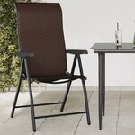 vidaXL Chaises pliables de jardin lot de 2 marron résine tressée