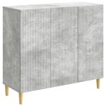 vidaXL Buffet Gris béton 89 x 34 5 x 80 cm Bois d'ingénierie