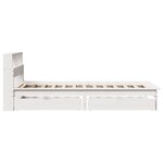 vidaXL Lit bibliothèque sans matelas blanc 90x200cm bois de pin massif