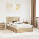 vidaXL Lit de Rangement Chêne Sonoma 120 x 200 cm Bois d'ingénierie