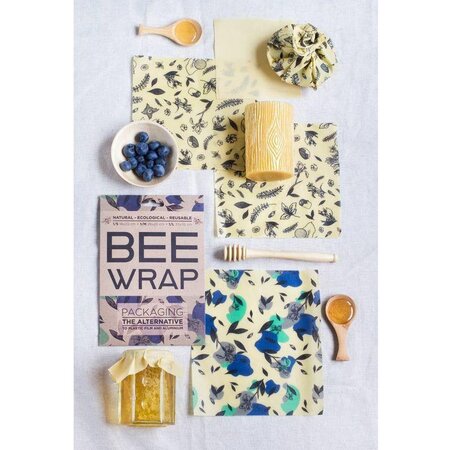Bee wrap - Emballage alimentaire réutilisable 6 feuilles - Nature noir et blanc