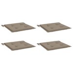 vidaXL Coussins de chaise jardin lot de 4 taupe 50x50x4cm tissu oxford