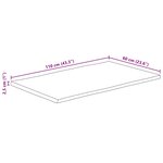vidaXL Dessus de table 110x60x2 5 cm bord vivant bois massif manguier