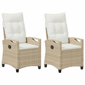 vidaXL Chaise de jardin 2 Pièces Beige et crème 56 x 60 x 112 cm
