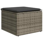 vidaXL Salon de jardin avec coussins 7 Pièces gris clair résine tressée