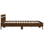 vidaXL Cadre de lit avec LED sans matelas chêne marron 160x200 cm