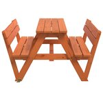 vidaXL Table de pique-nique pour 4 enfants avec trou de parasol sapin