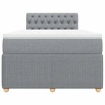 vidaXL Sommier à lattes de lit et matelas gris clair 120x190 cm tissu