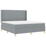 Lit Box Spring vidaXL avec Matelas & Éclairage LED Gris clair 180x200 cm Tissu