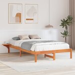 vidaXL Cadre de lit avec tables de chevet Marron Marron cire