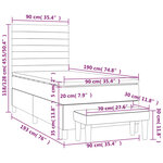 vidaXL Sommier à lattes de lit et matelas Crème 90x190 cm Tissu