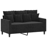 vidaXL Canapé à 2 places Noir 120 cm Velours