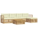 vidaXL Ensemble de canapés d'extérieur 6 Pièces Blanc et crème