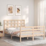 vidaXL Cadre de lit avec tête de lit 140x190 cm bois massif