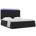 vidaXL Lit avec rangement et LED avec LED Noir 160 x 200 cm Velours