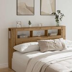 vidaXL Tête de lit à LED chêne artisanal 180x18 5x103 5 cm
