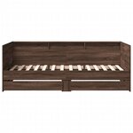 vidaXL Lit de jour et tiroirs chêne marron 100x200cm bois d'ingénierie