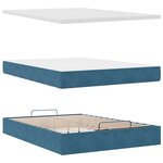 vidaXL Cadre de lit ottoman avec matelas bleu foncé 140x190 cm velours