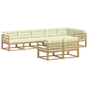 vidaXL Ensemble de canapés d'extérieur 6 Pièces Blanc et crème Polyester