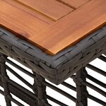 vidaXL Table de jardin relevable Noir et naturel 100 x 55 x 37 cm