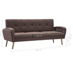 vidaXL Canapé à 3 places Tissu Marron