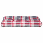 vidaXL Coussin de palette motif à carreaux rouge 70x40x12 cm tissu