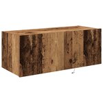 Meuble TV vidaXL avec lumières LED en vieux bois 80x35x31 cm