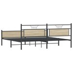 vidaXL Cadre de lit en métal sans matelas chêne sonoma 200x200 cm