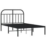 vidaXL Cadre de lit métal sans matelas avec tête de lit noir 120x190cm