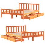 vidaXL Cadre de lit sans matelas cire marron 160x200cm bois pin massif