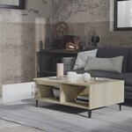 vidaXL Table basse blanc et chêne sonoma 90x60x35 cm bois d'ingénierie