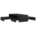 vidaXL Ensemble de tables basses gigognes Noir brillant 100x100x26 5cm