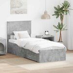 vidaXL Cadre de lit Gris Béton et Argent 70 x 190 cm Bois d'ingénierie