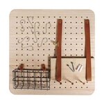 Organiseur mural personnalisable avec panier et 8 crochets métal