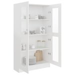 vidaXL Armoire à vitrine Blanc 82 5x30 5x150 cm Bois d'ingénierie