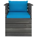 vidaXL Fauteuil de jardin avec coussins Bois de pin
