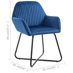 vidaXL Chaises à manger lot de 6 bleu velours