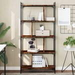 vidaXL Bibliothèque 5 niveaux chêne fumé 76x32x158cm bois d'ingénierie