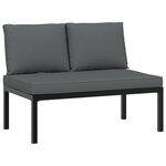 vidaXL Salon de jardin 6 Pièces avec coussins noir aluminium