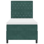 vidaXL Lit à ressorts avec matelas Vert foncé 90 x 200 cm Velours